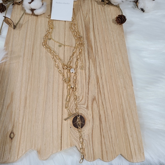 ⭐️⭐️NEW⭐️⭐️BEAUTIFUL!! Bohomeian Faux Pearl 3 Layer Disc Charm Necklace - Picture 15 of 16